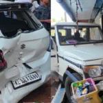 Irrigation dept SUV hits car, crashes into bakery in suspected drunk driving case in Kasaragod | Kerala News | ACTPnews