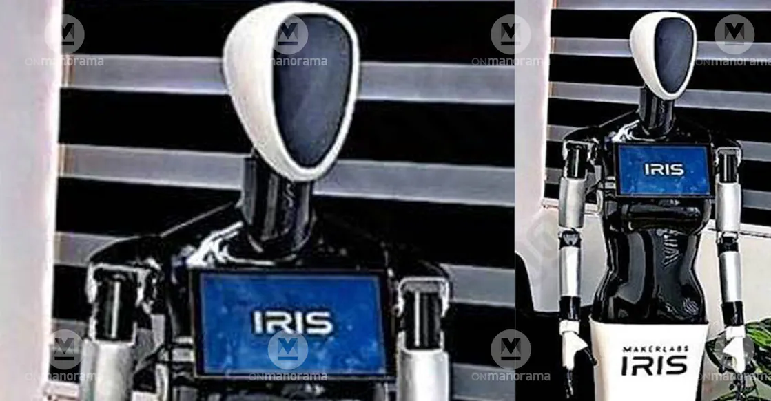 Iris, the AI-powered robotic teacher at Vishwajyothi School, Angamaly. Photo: Special arrangement