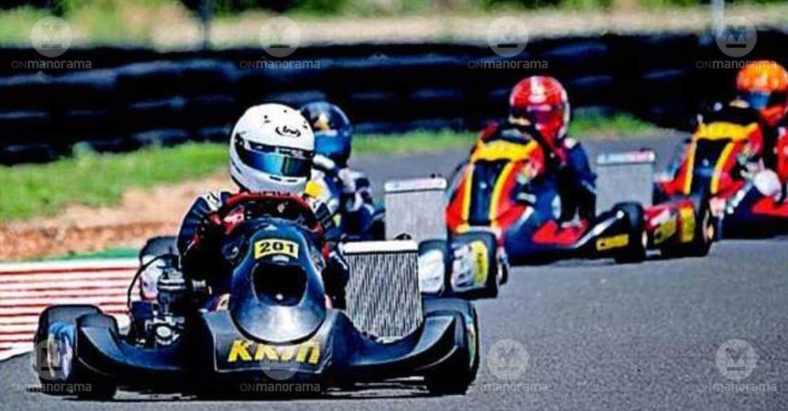Ronak Sooraj during the kart racing championship in Coimbatore. Photo: Special arrangement