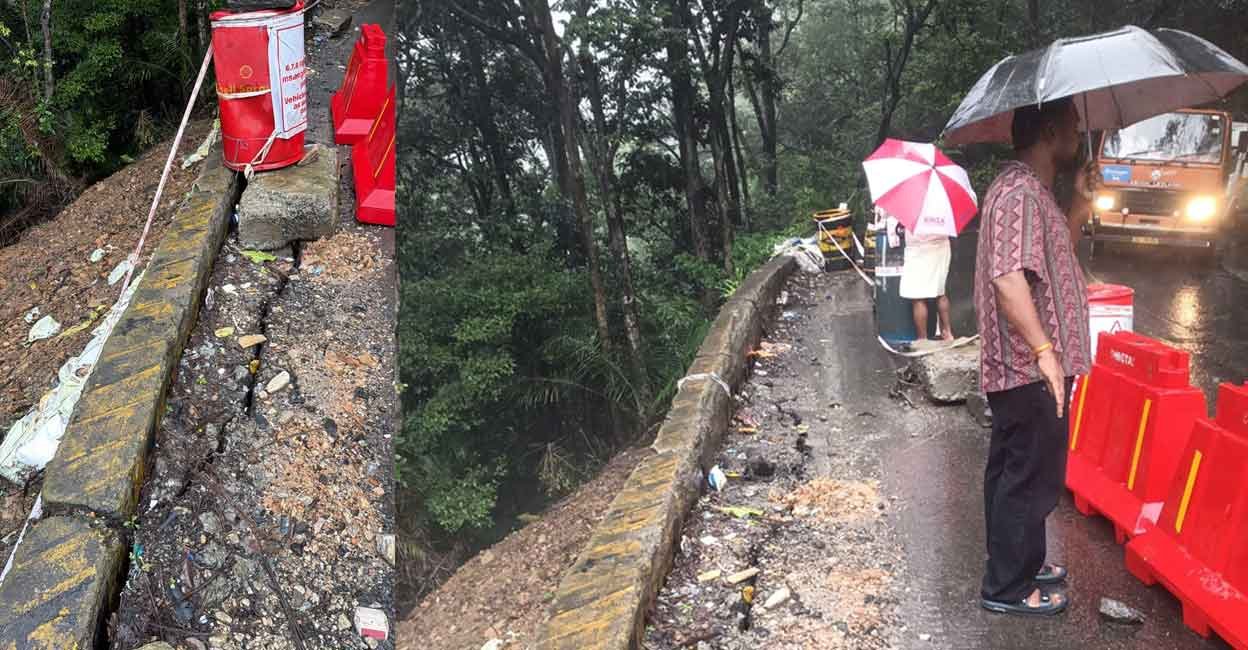 Cracks on Thamarassery Ghat raise safety concerns as rains stall NH 766 widening works | Kozhikode News | ACTPnews