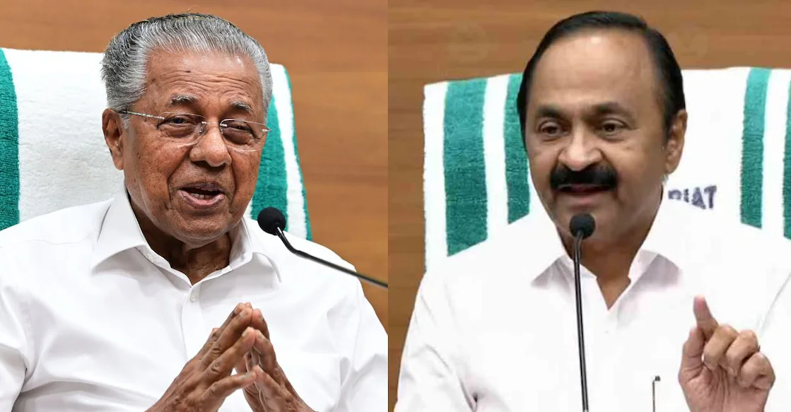 Pinarayi Vijayan and V D Satheesan. Photo: Manorama